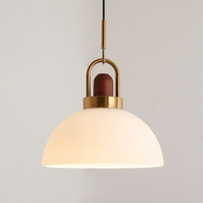 1 Light Bowl Shade Hanging Light Modern Style Glass Pendant Light for Living Room
