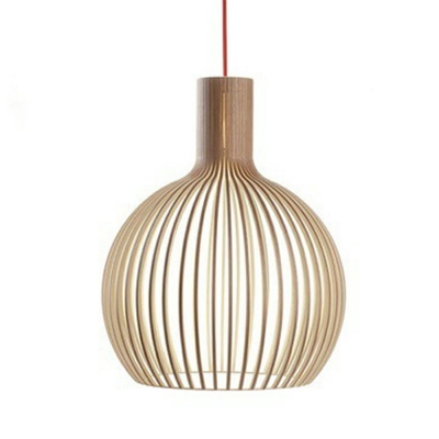 1 Light Drum Wood Basic Simplicity Ceiling Lights Contemporary Pendant Lights For Kitchen