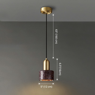 1-Light Pendant Lighting Modern Style Geometric Shape Stone Hanging Lamp