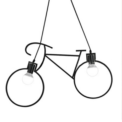 2 Lights Modern Pendant Lighting Bicycle Metal Cage Pendant Lighting