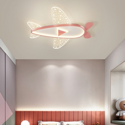 5-Light Ceiling Light Fixture Kids Style Airplane Shape Metal Flushmount Lights