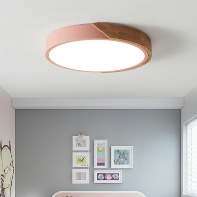 Contemporary Flush Ceiling Light Macaron Ceiling Light for Children's Room Living Room Bedroom