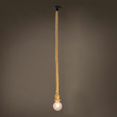 Minimalist Ceiling Light Rope-Hung Commercial Bare Bulb Pendant Light