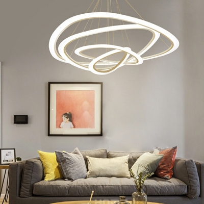Modern Style Multi-layer Hanging Lights Round Shape Pendant Light Fixtures for Dining Room