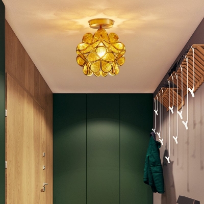 Nordic Style LED Flushmount Light Modern Style Metal Glass Celling Light for Aisle