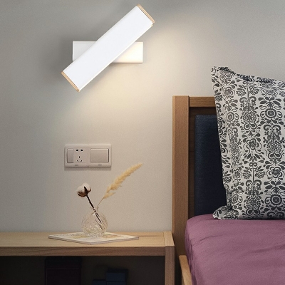 Nordic Style LED Wall Sconce Modern Style Minimalism Metal Wood Wall Light for Bedside