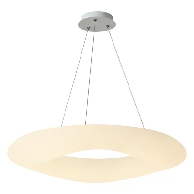 White Acrylic Round Pendants Lights Modern 1 Light LED Living Room Minimalist Hanging Lamp