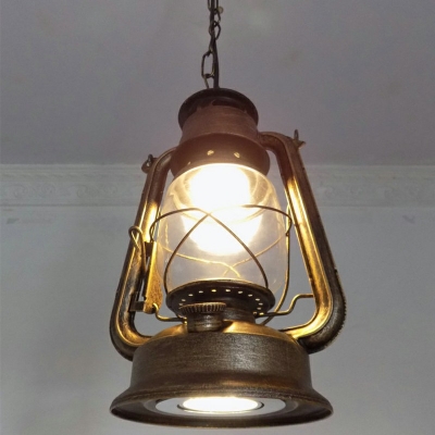  Industrial Hanging Light Fixture Vintage Metal 1 Light Indoor Pendants Light 