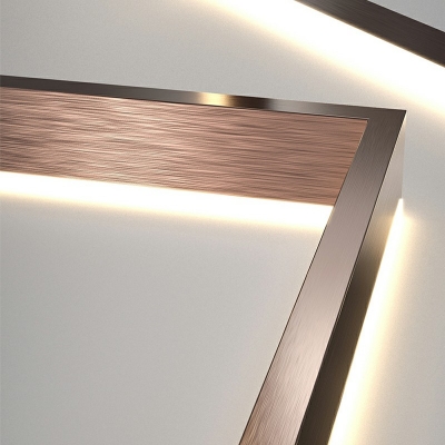 3-Light Chandelier Light Simplicity Style Multiple Squares ​Shape Metal Suspension Pendant Light