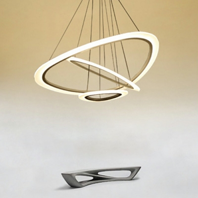 3-Light Pendant Lights Minimalist Style 3-Tier Shape Metal Multi Chandelier Lighting
