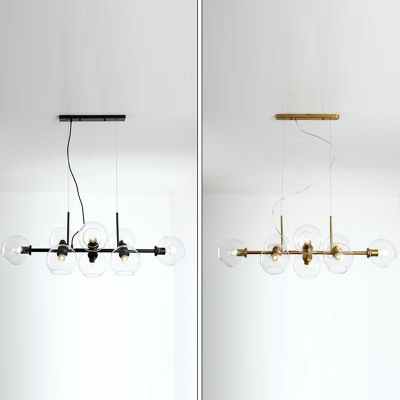 8 Light Chandelier Light Fixture Modernist Style Global Shape Glass Hanging Light