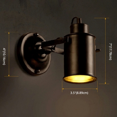 Black Metal 1 Light Adjustable Arm Reading Wall Lamp Industrial Basic Indoor Wall Light Lamp Sconce 