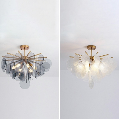 Cascading Glass Chandelier Pendant Light Modern Elegant Hanging Chandelier for Living Room