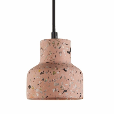 Cement Shade Pendant Light Fixtures Contemporary 1 Light Simplicity Hanging Light for Living Room