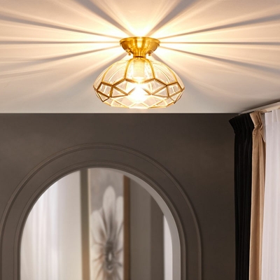 Creative Colonial Style Glass Ceiling Light for Hotel Hallway and Bedroom