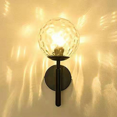 Creative Metal Glass Warm Wall Sconce for Hallway Bedside and Corridor