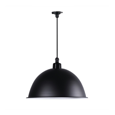 Industrial Style Ceiling Light Dome Shaped Hanging Pendant Light in Black