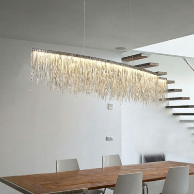 Linear Island Lighting Minimalism LED Lights Dinning Room Contemporary Pendant Lights