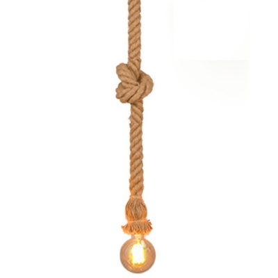 Minimalist Ceiling Light Rope-Hung Commercial Bare Bulb Pendant Light