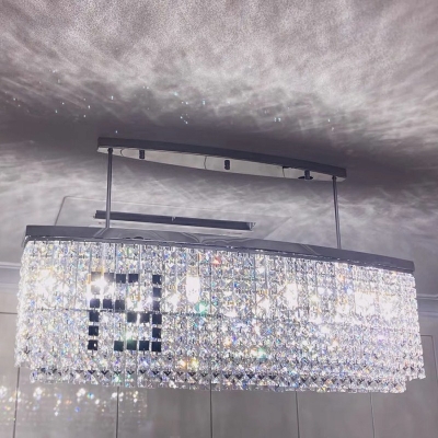 Modern Imported Crystal Chandelier Cascading Hanging Crystal Ceiling Fixture