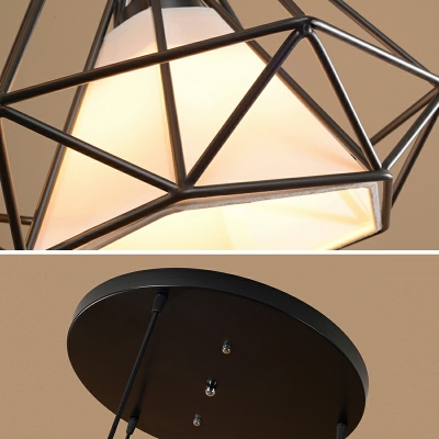 Modern Prism Cage Hanging Light Fixture Forged Iron Pendant Lamp