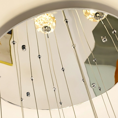 Modern Style LED Pendant Light 15 Lights Glass Globe Loft Hanging Light for Stairs