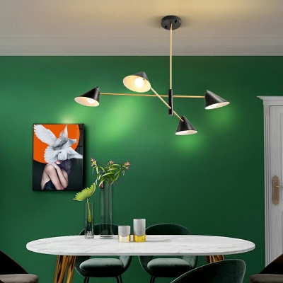 Postmodern Style Metal Pendant Light 4 Lights LED Chandelier Light for Dinning Room Living Room