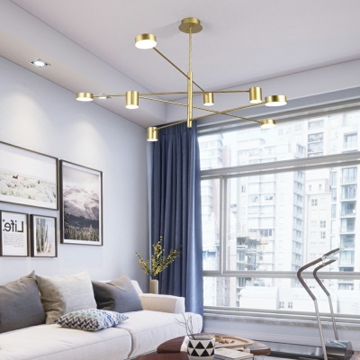 Postmodern Style Metal Pendant Light 8 Lights LED Chandelier Light for Dinning Room Living Room