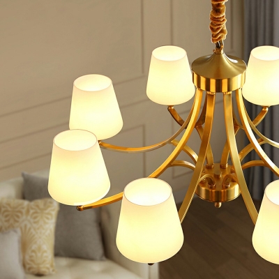 Simple American Style Chandelier Glass Ceiling Chandelier for Bedroom Living Room