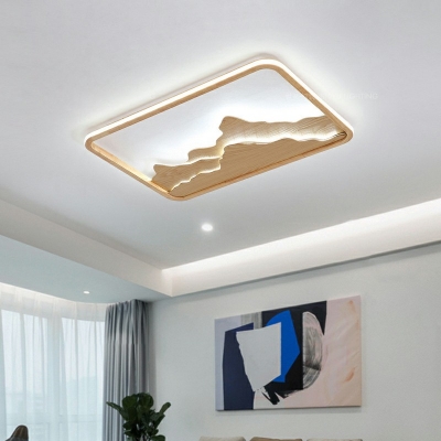 Wood Material Flush Ceiling Light Fixture Flush Ceiling Lights for Dining Room
