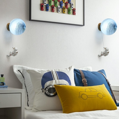 1-Light Wall Mounted Light Kids Style Astronaut Shape Plastic Sconce Lights