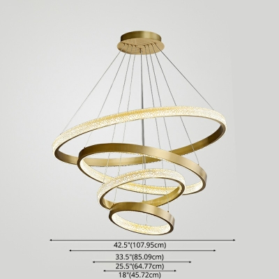 4 Lights Multi-Layer Shade Hanging Light Modern Style Acrylic Pendant Light for Dining Room