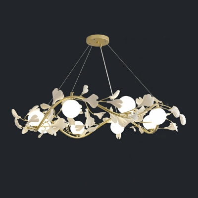 8 Light Chandelier Pendant Light Glass Round Contemporary Chandeliers Lighting for Dining Room