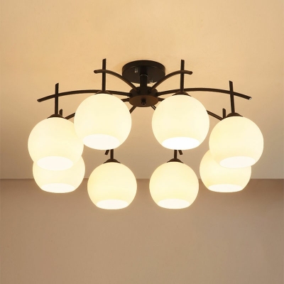 Creative Glass Warm Decorative Ceiling Light 8 Lights for Restaurant and Hotel Lobby