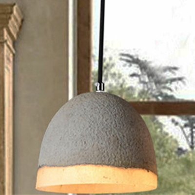 Dome Pendant Light Fixture Cement 1 Light Modern Nordic Style Ceiling Light for Bedroom