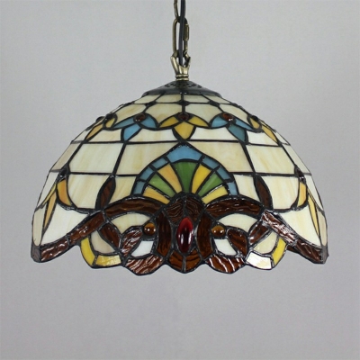 Hanging Pendant Light Victorian Dome Ceiling Light Fixtures Tiffany 1 Light for Living Room