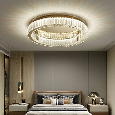 Modern Flush Ceiling Light Fixtures Crystal Flush Mount Ceiling Chandelier for Living Room Bedroom
