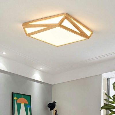 Modern Flush Mount Ceiling Chandelier Wood Material Flush Ceiling Light Fixtures for Living Room