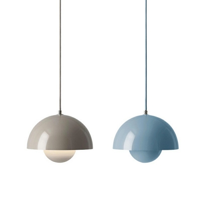 Modern Pendant Light Fixtures Half-Circle Shade 1 Light Minimalist Hanging Light for Kitchen