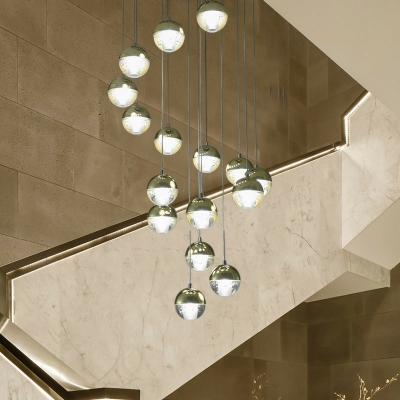 Modern Style Multi Light Pendant 16 Head Multi-Light Pendant Light for Stairs Living Room