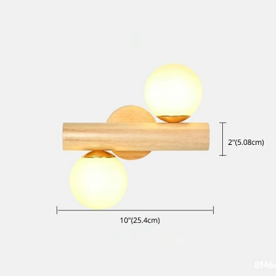 Modern Wall Mounted Light Ball Wood Wall Mount Light Fixture for Bedroom Dining Room