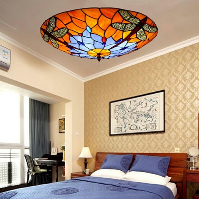 Tiffany Style Flush Ceiling Lights 1 Light Flush Ceiling Light Fixture for Bedroom Living Room