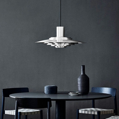 1-Light Pendant Ceiling Lights Modern Style Tiered ​Shape Metal Hanging Lamp Kit
