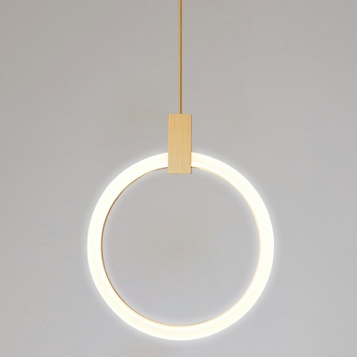 1-Light Pendant Light Fixtures Contemporary Style Circlet ​Shape Metallic Hanging Lights