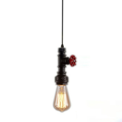 1 Light Water Pipe Shade Hanging Light Industrial Style Metal Pendant Light for Dinning Room