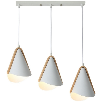 3-Light Multi Light Pendant Modern Style Conical Shape Metal Down Lighting