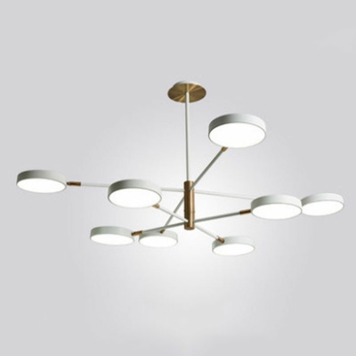 8 Lights LED Chandelier Light Modern Style Metal Acrylic Pendant Light for Living Room