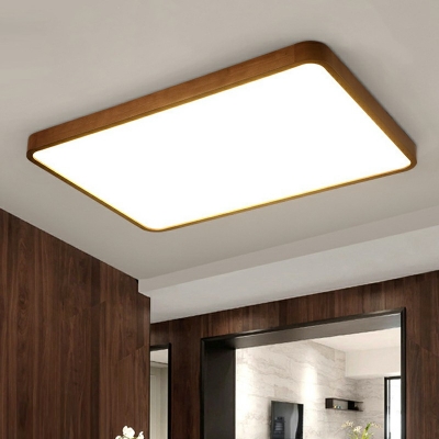 Contemporary Flush Ceiling Light Wood Flush Mount Ceiling Light Fixtures for Meeting Room