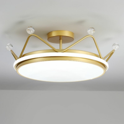 Creative Girl Kid's Room Decorative Ceiling Lamp Cartoon Crown Princess Shape Light