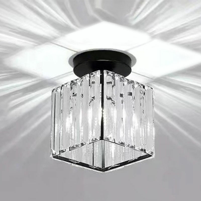 Cube Shaped LED Flushmount Light Nordic Style Crystal Celling Light for Aisle Bedroom